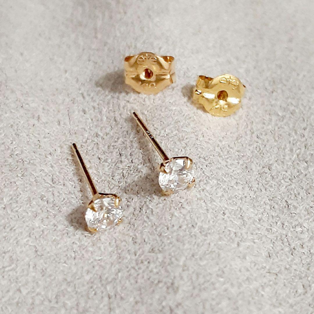 エテ K18YG シンプル ピアス