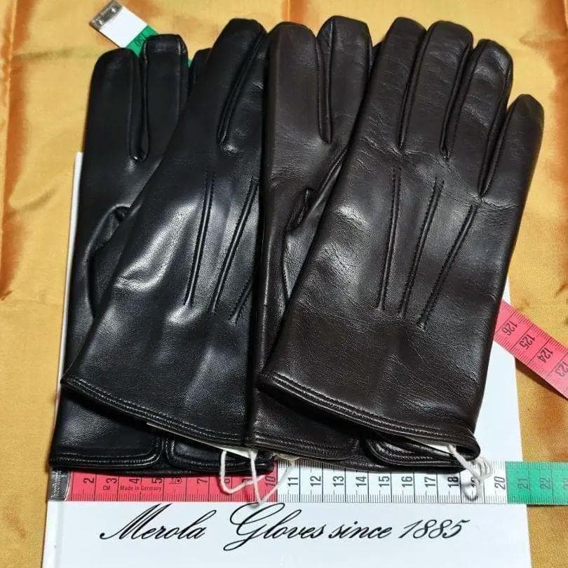 値下げ 定番 メローラ ナッパ黒 カシミア黒 革手袋 グローブ MEROLA