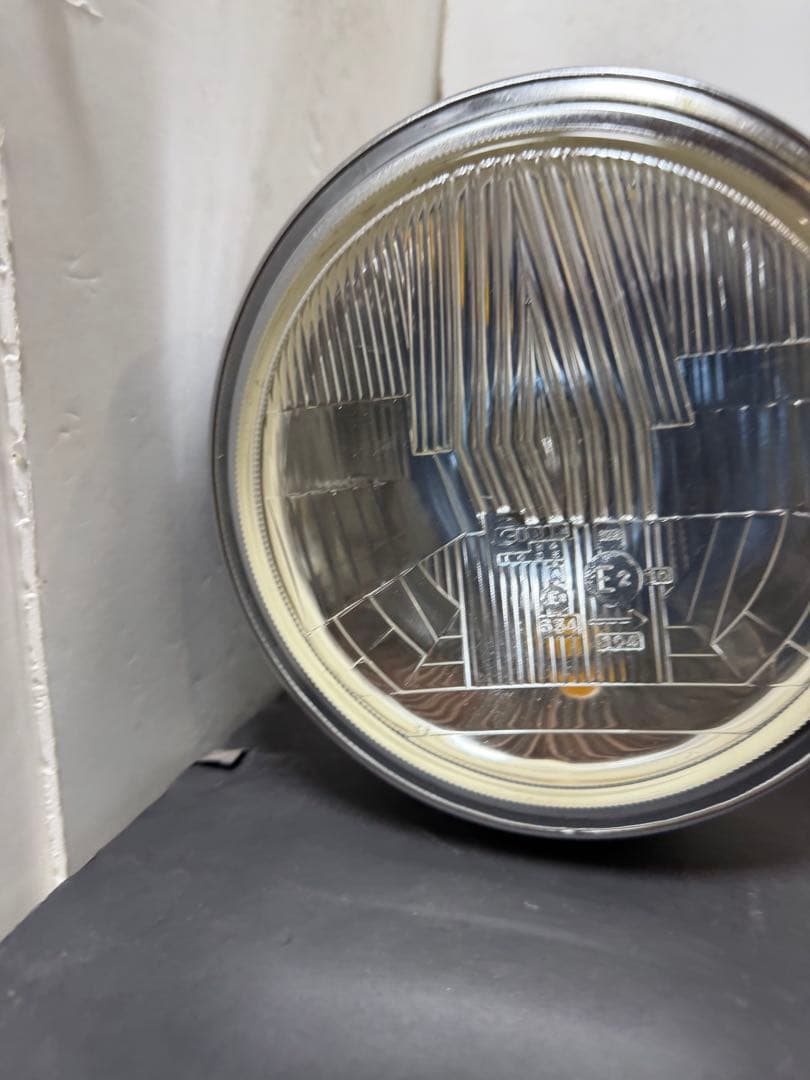 当時物希少シビエ凹みレンズ付きヘッドライト　KH250純正ライトケース付き