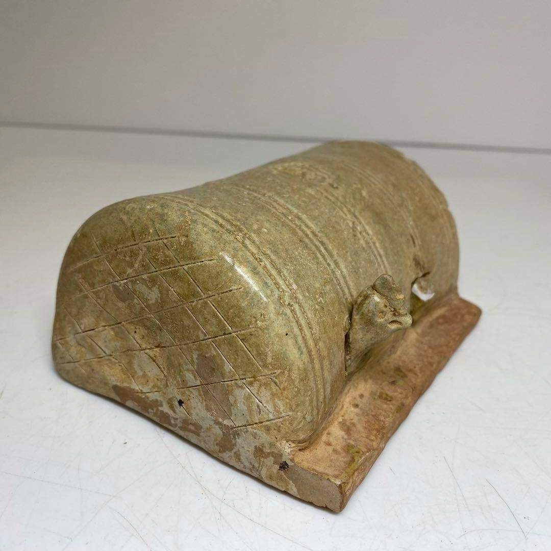 中国宋時代　青磁　陶枕　幅約12㎝　東さ8-0120②