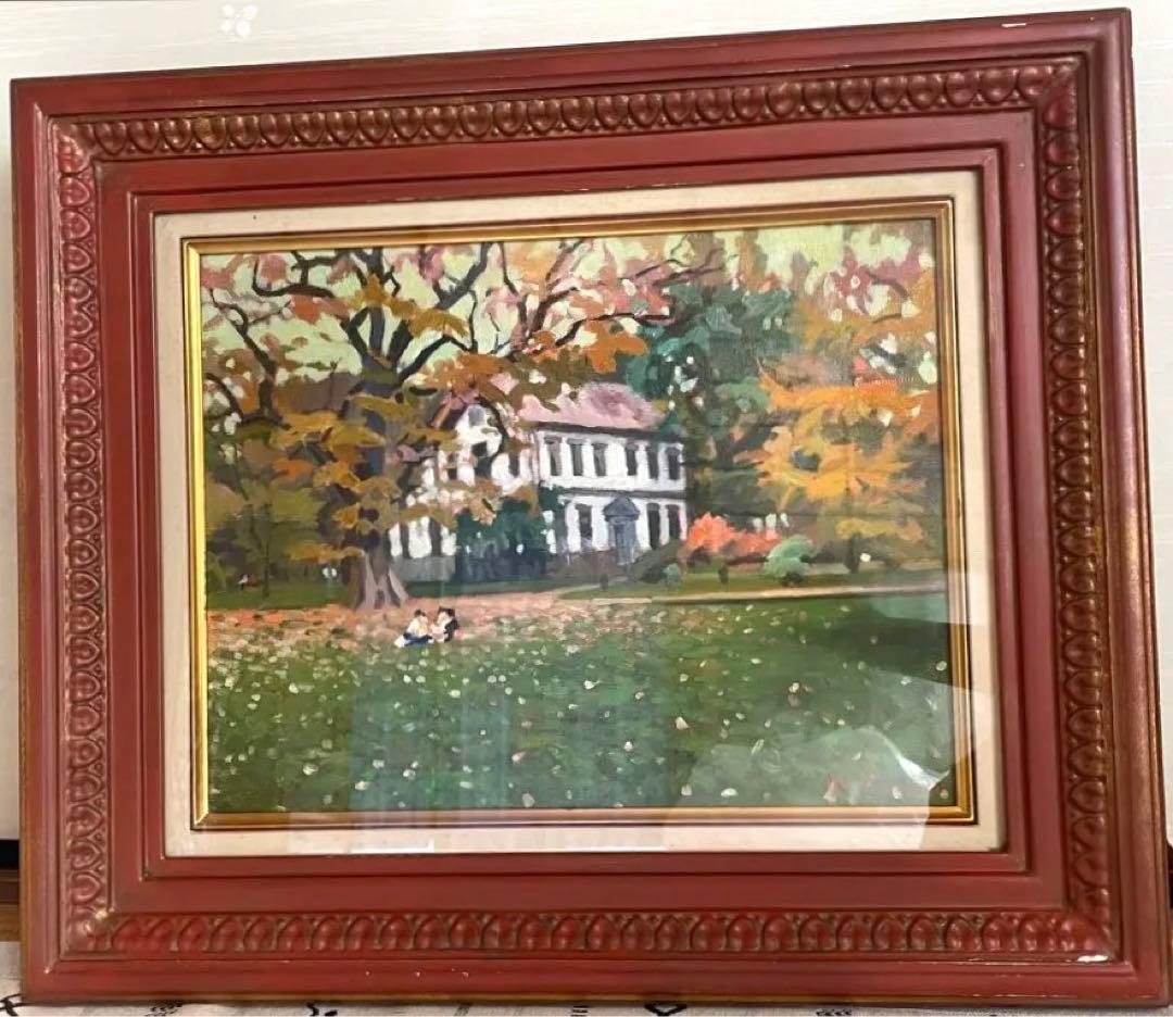 【レア・美品】川雅吉 6号絵画  『札幌図書館』