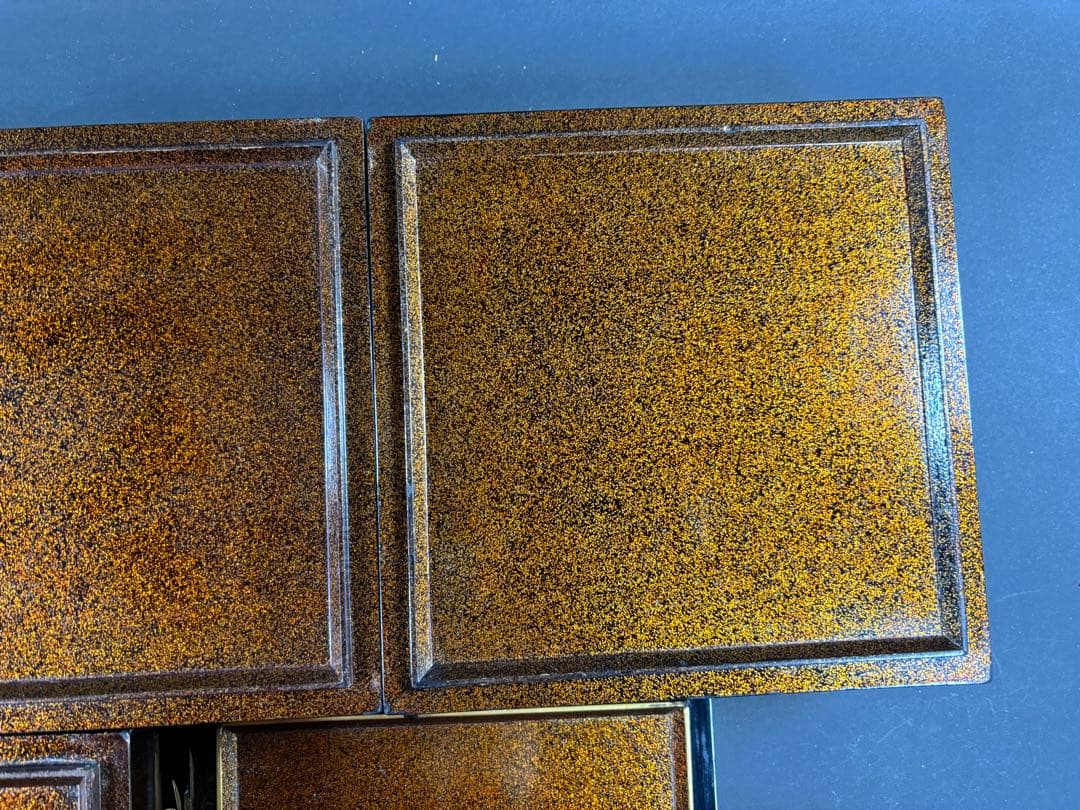 セール　重箱　四段　輪島塗　梨地　家紋　松竹梅