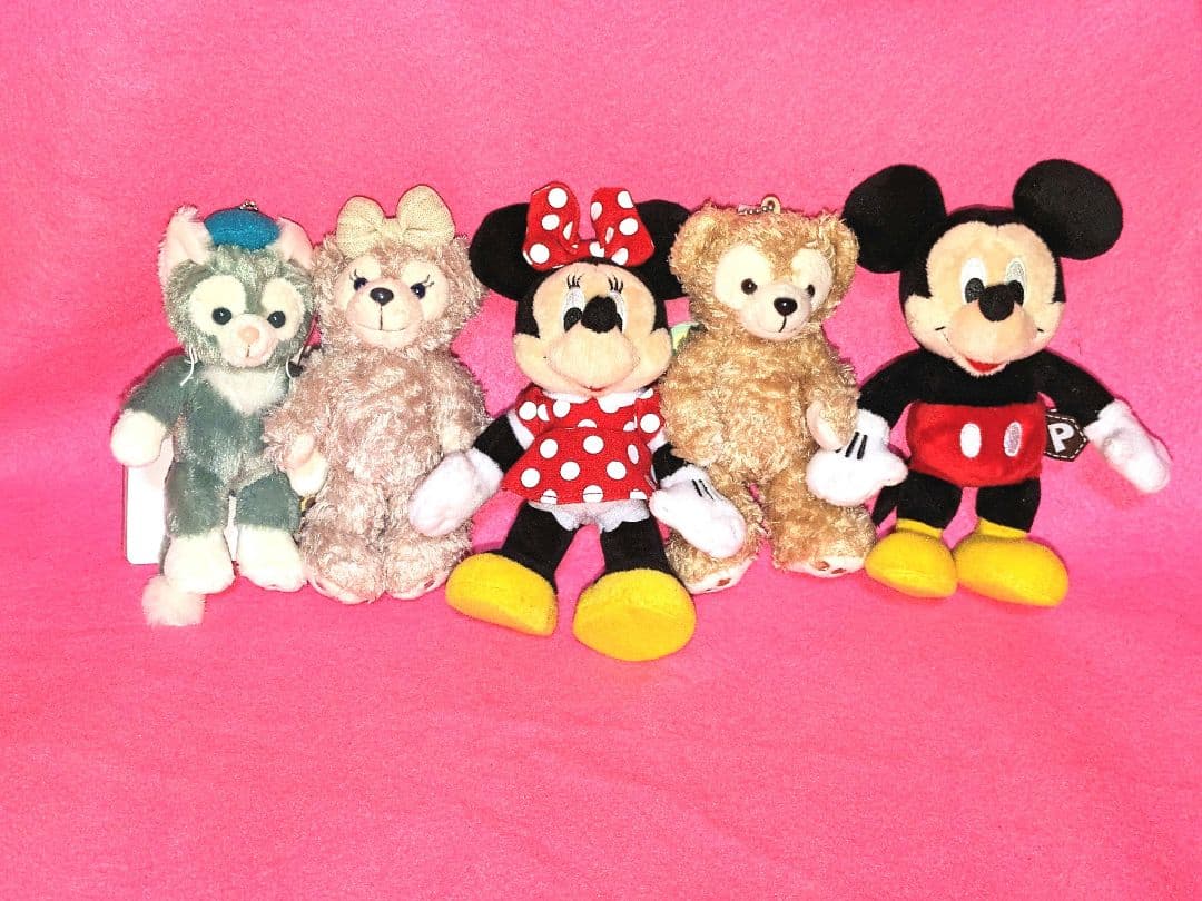 ♡美品♡ディズニー♡ミッキー＆ミニー♡ぬいぐるみマスコット＆ぬいぐるみピンバッジ