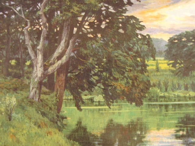 犀川愛子、水源の古樹、希少な画集より、新品高級額・額装付