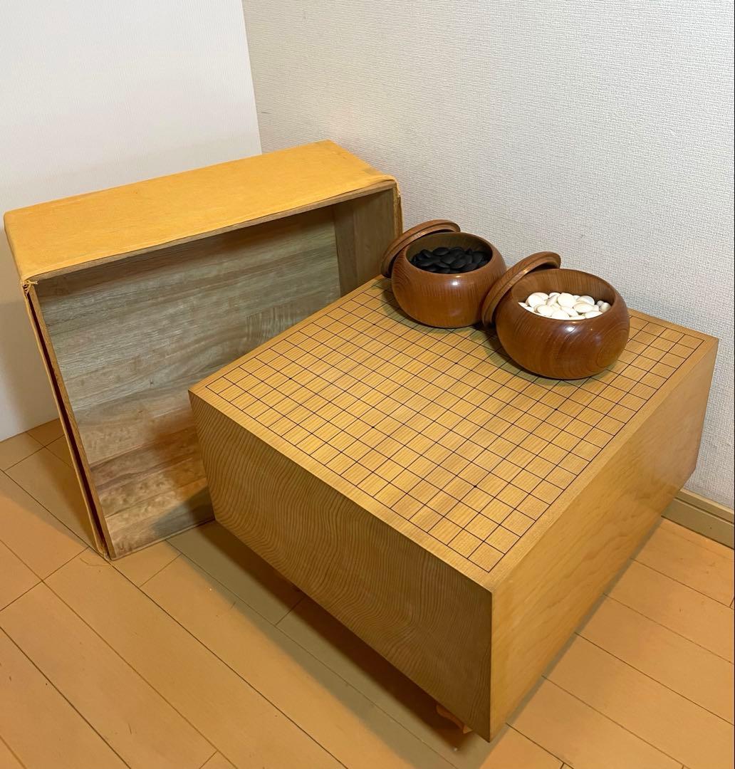 囲碁盤セット　厚み20.5cm 桐箱付き