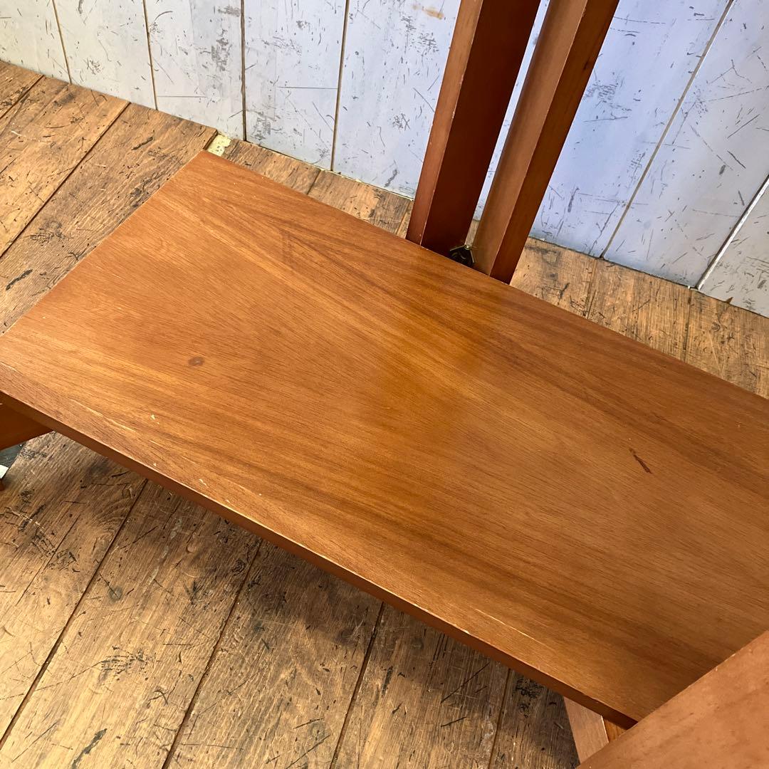 北欧レトロ オープンシェルフ ウッドラック 折りたたみ式 2段 木製 飾り棚