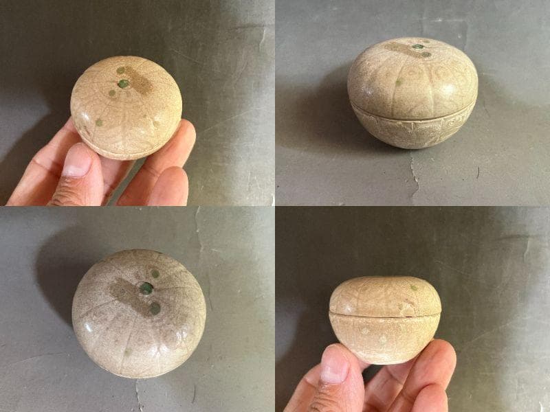 合子■安南 香合 蓋物 お茶道具 青華 宋胡禄 東南アジア 時代物 骨董品■