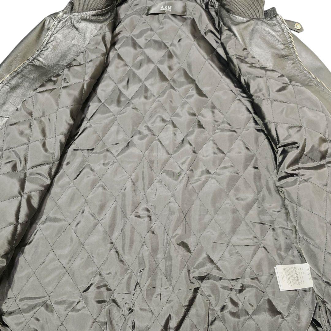 AKM シングルライダースジャケット レザージャケット ブラック XL