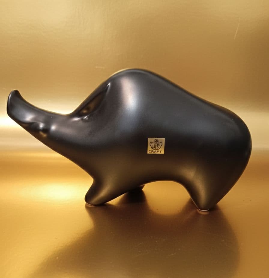 希少 Sotaro Saegusa 黒陶 陶器製 干支 置物 2点セット