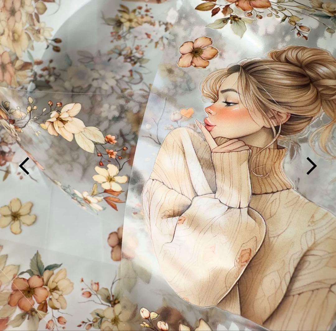 onwise マスキングテープ8個セット コラージュ 花 girl