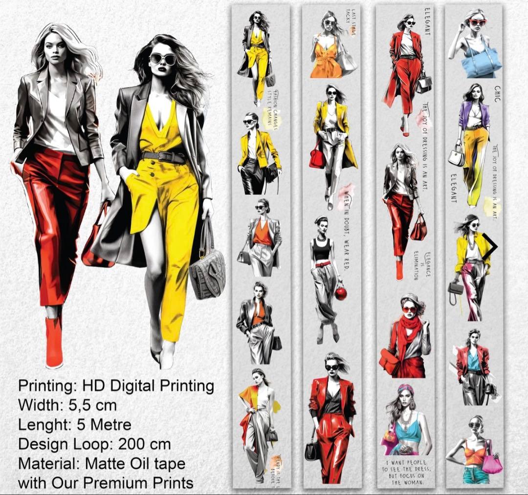 onwise マスキングテープ8個セット コラージュ 花 girl