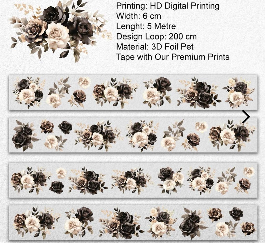 onwise マスキングテープ8個セット コラージュ 花 girl