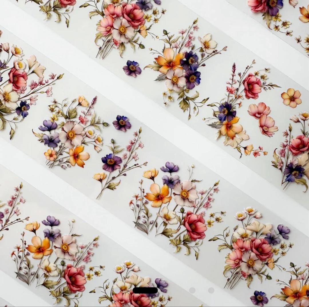 onwise マスキングテープ8個セット コラージュ 花 girl