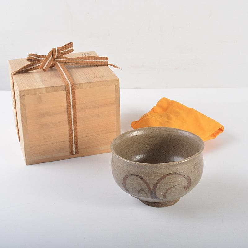 茶道具　唐津焼　絵唐津　茶碗　時代箱　V　R5259
