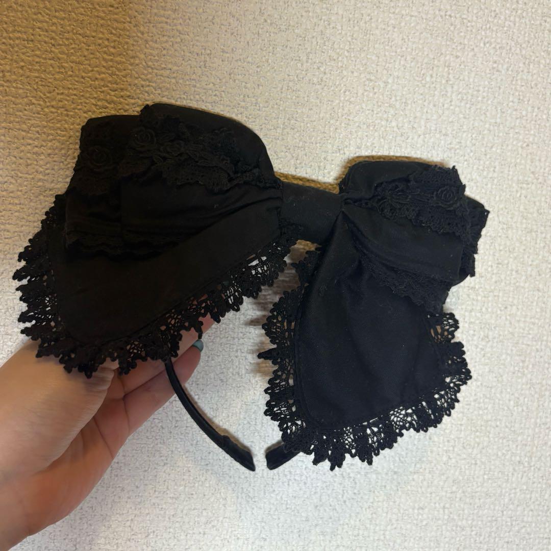 ベイビーザスターズシャインブライト baby リボン カチューシャ 黒