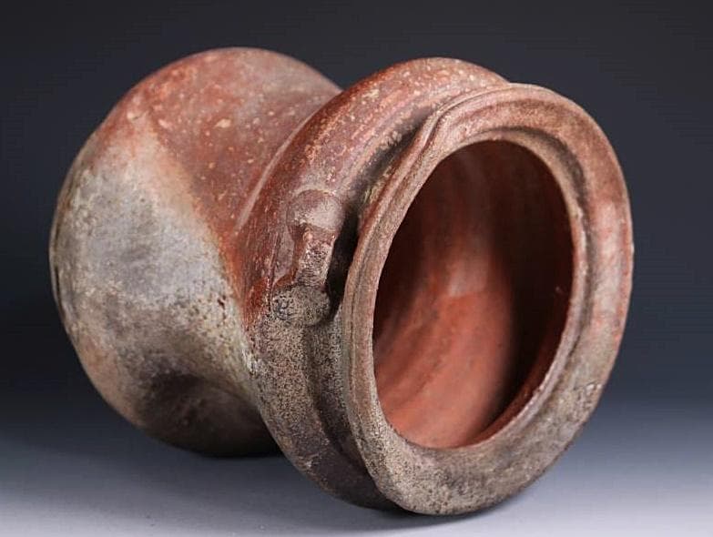 古備前　江戸後期　耳付窯変瓢水指 M323