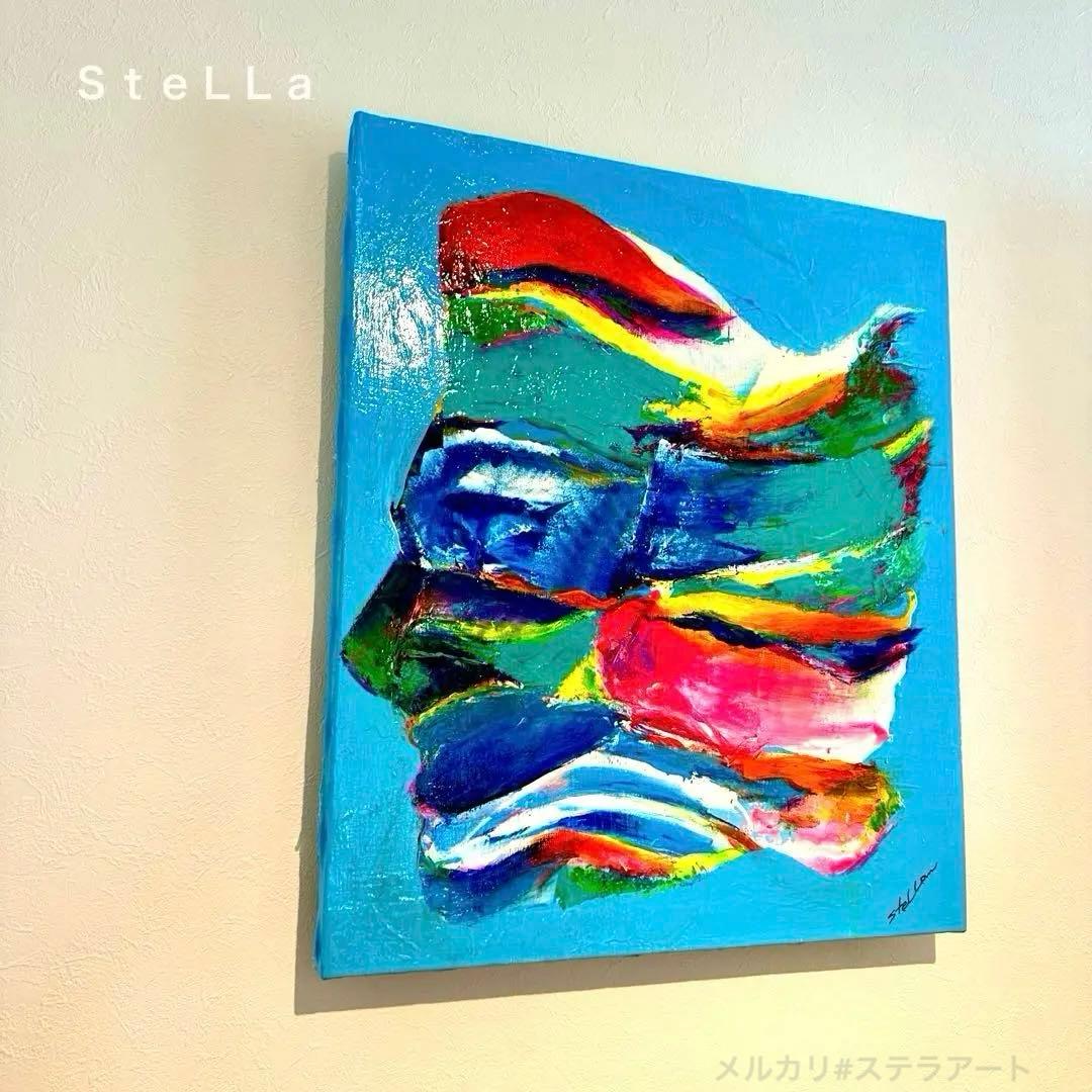 現代アート 大型 ブルー アートパネル カラフル 壁掛け 北欧 Ｆ10 おしゃれ