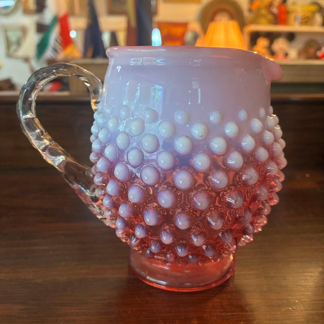 希少品！50's〜オールドフェントンFentonクランベリーオパールセント水差し