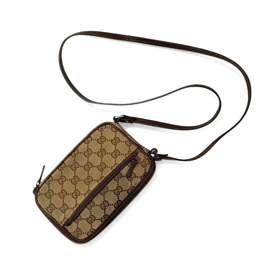 美品 正規品 グッチ ショルダーバッグ GGキャンバス スマホショルダー 肩掛け