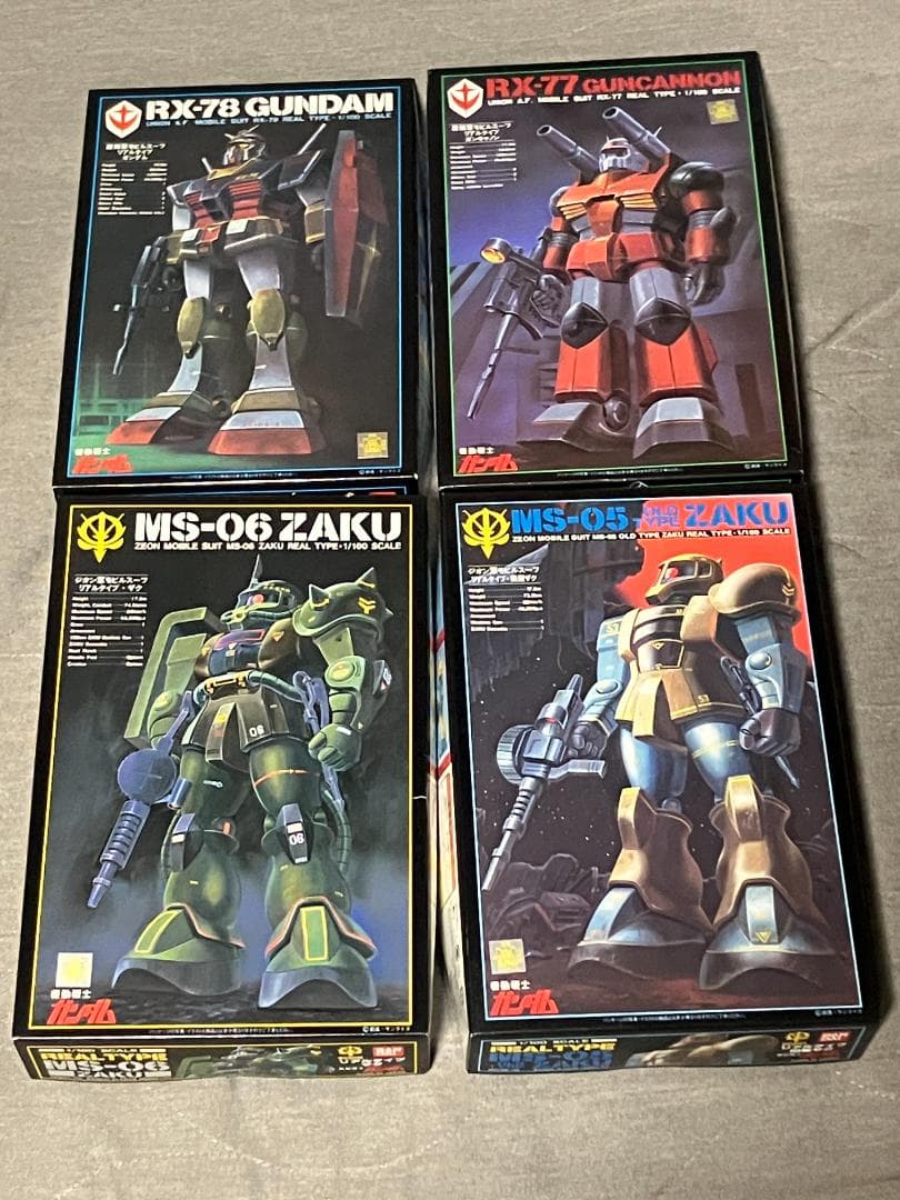 【未開封】機動戦士ガンダム 1/100スケール リアルタイプガンプラ4点セット