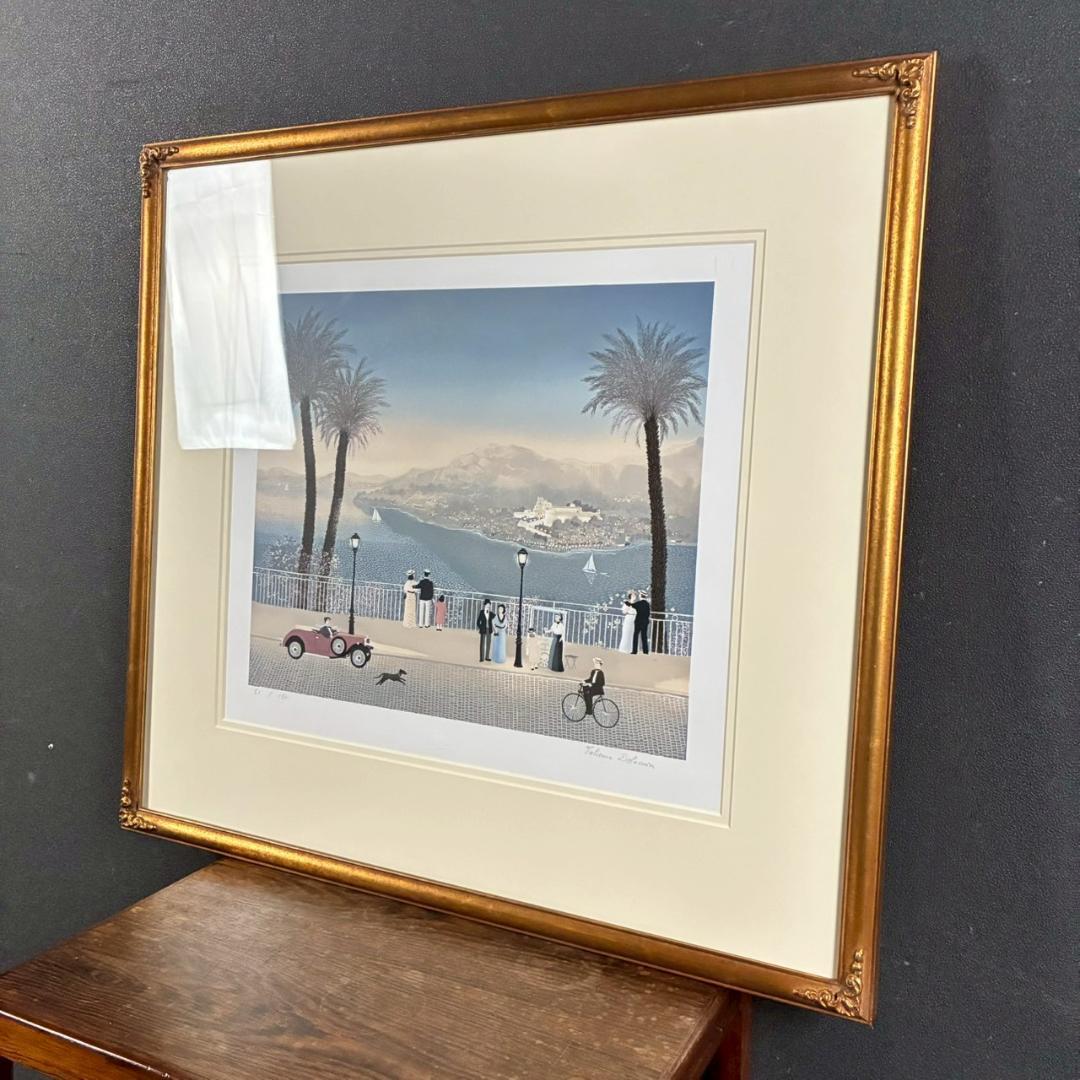 美品 ファビアン・ドラクロワ「モンテカルロ」リトグラフ 直筆サイン入 お洒落額装