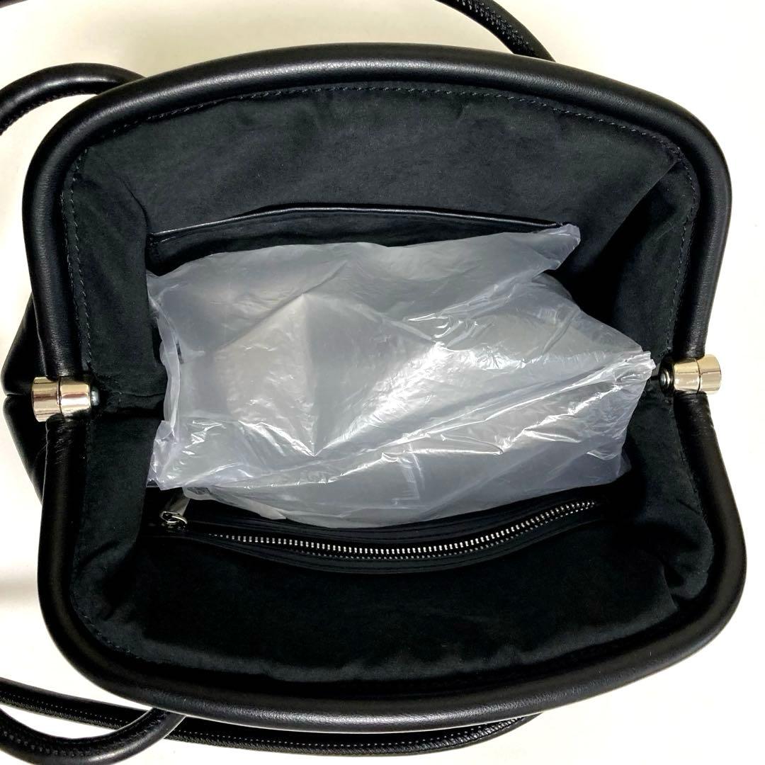 ADD CULUMN　アドカラム　パフブロッキング　がま口　ショルダーバッグ　黒