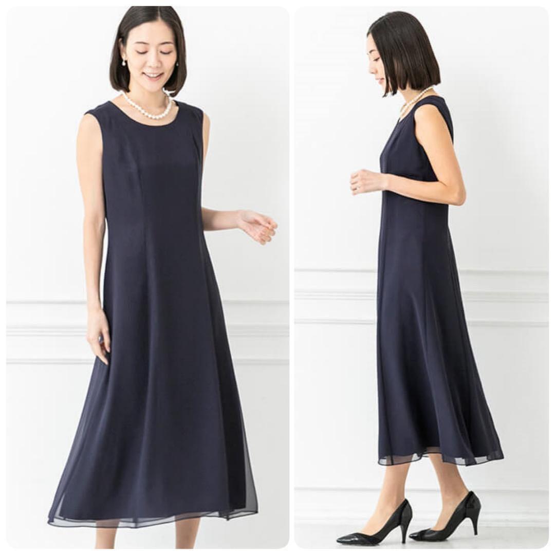 【soir dolce】ノースリーブ ネイビー ドレス