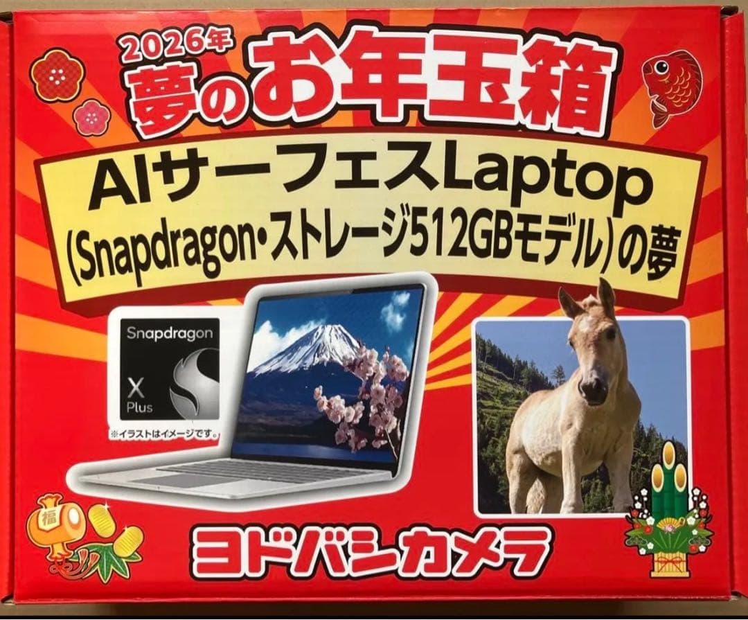 ヨドバシ 福袋 AIサーフェスLaptop Snapdragon 512GBの夢