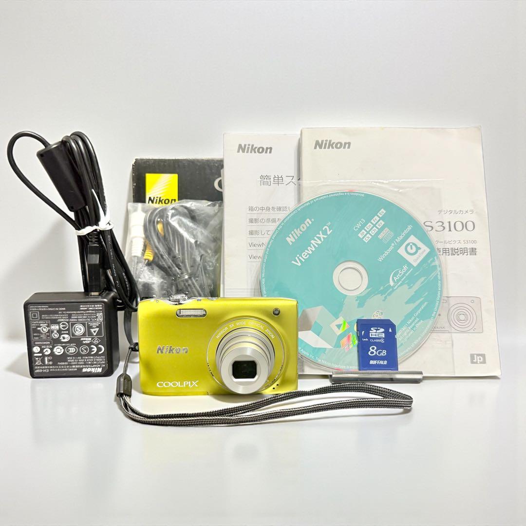 【箱付き/美品】Nikon COOLPIX S3100 コンデジ カメラ 動作品