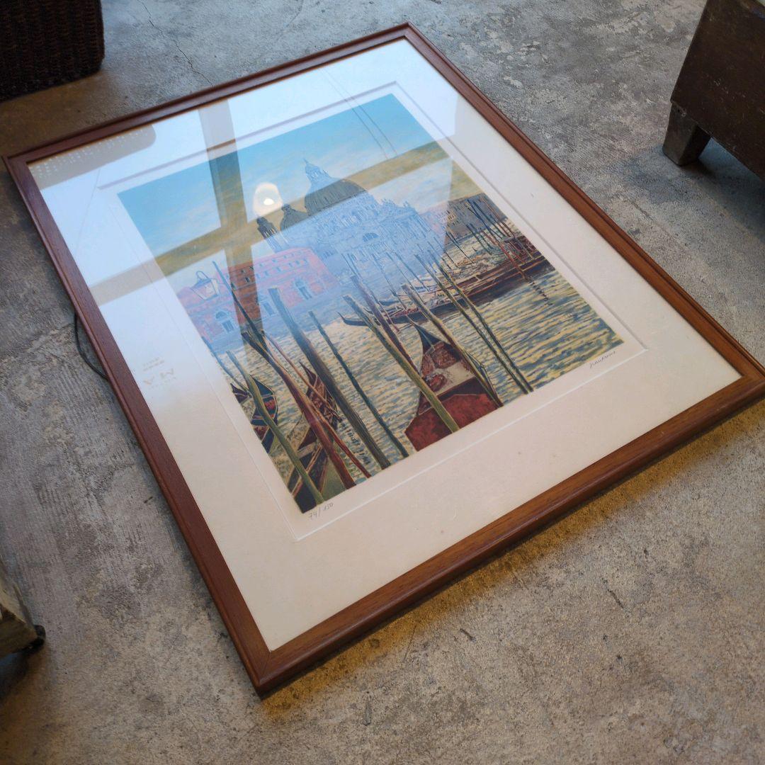 ヴェネツィアの水彩画 ポスター 額装 大きめのアート作品