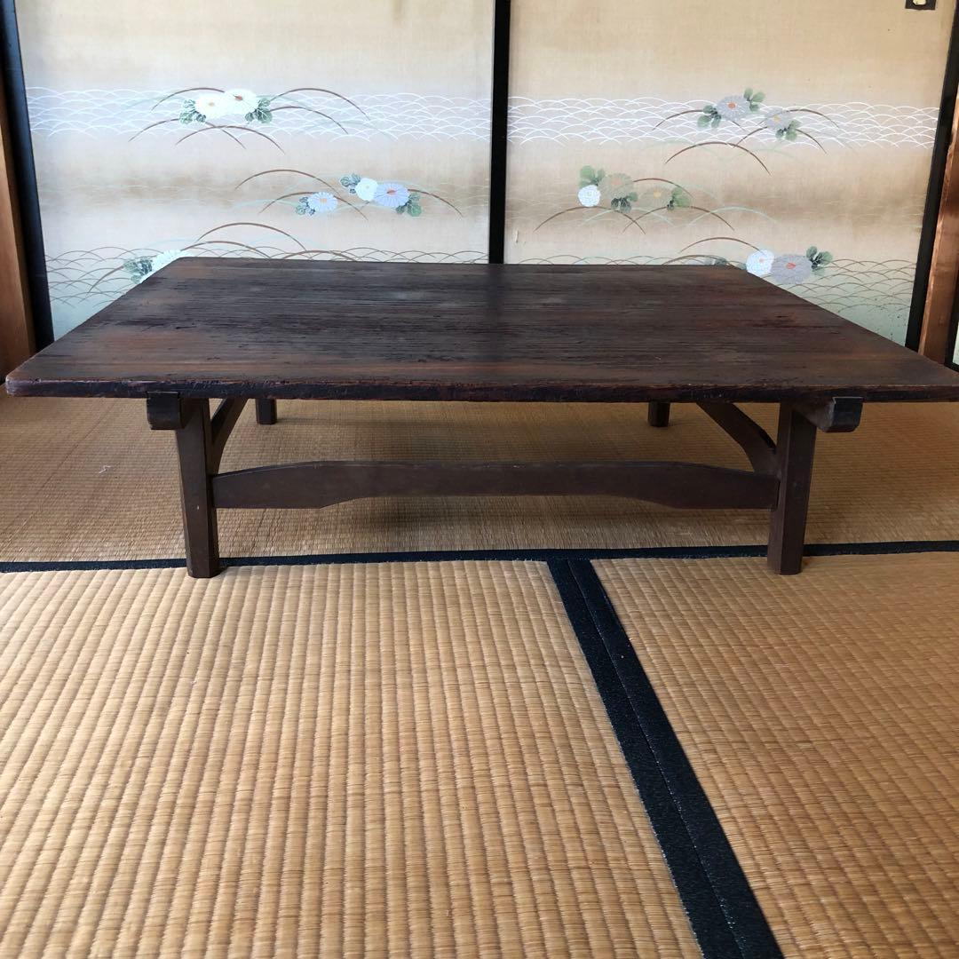 アンティーク　木製座卓 ちゃぶ台　柿渋　送料込み