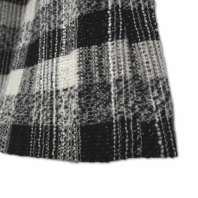 エムズグレイシー グログランリボン ラメ チェック柄 ツイード フレアスカート