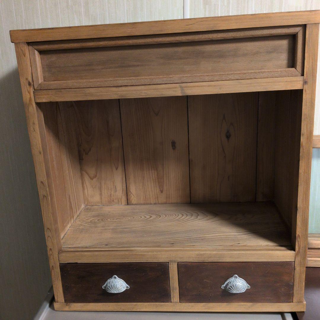 ブロカント古道具ビィンテージキャビネット ガラス扉付き