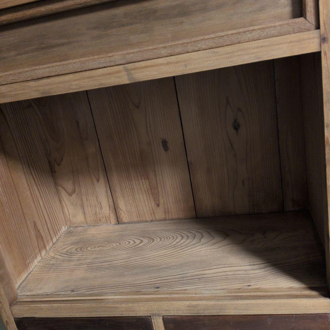 ブロカント古道具ビィンテージキャビネット ガラス扉付き