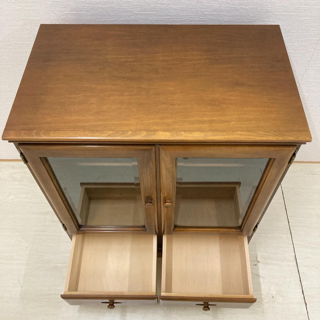 【オールドカリモク】ガラスキャビネット　サイドボード