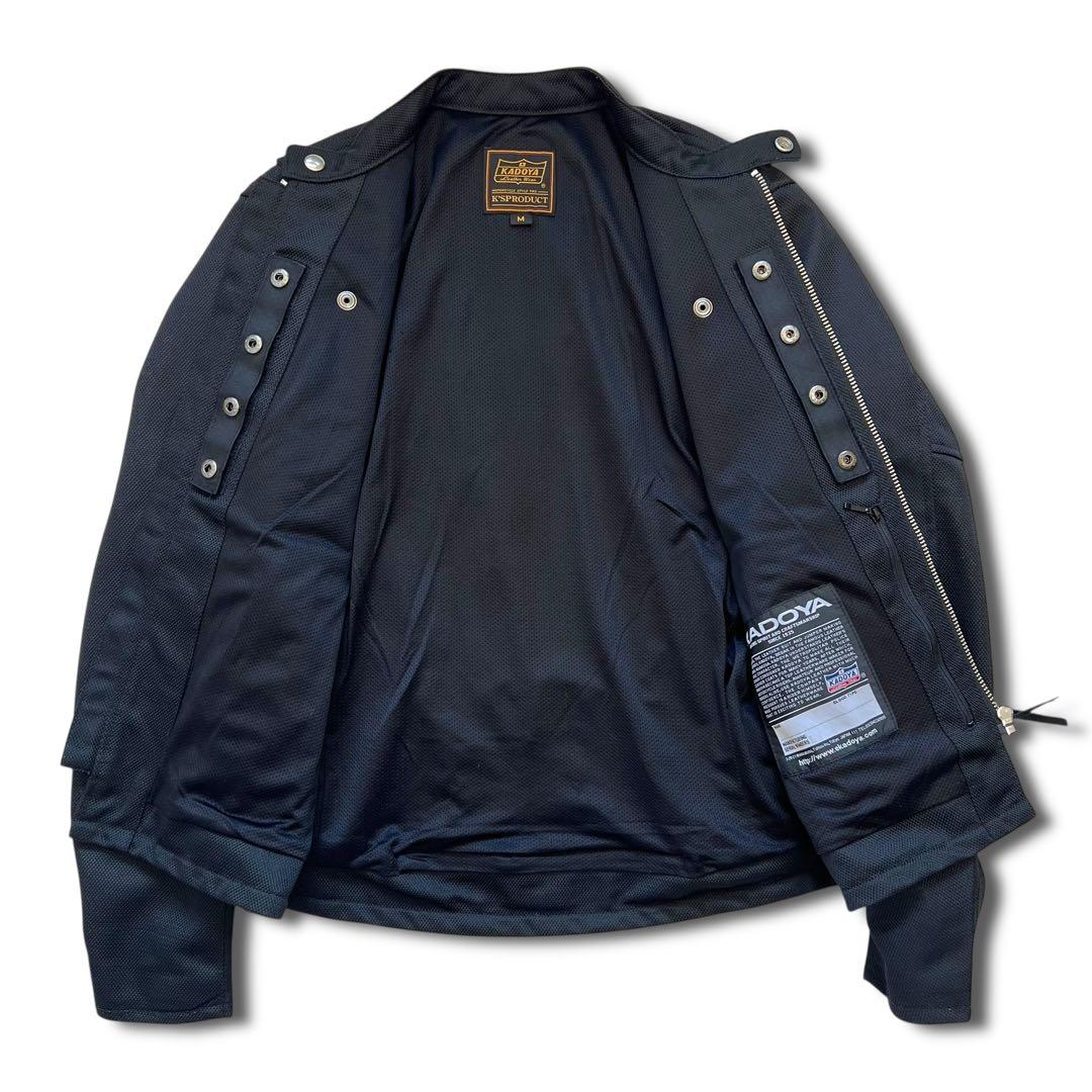 美品 KADOYA メッシュ ライダース ジャケット M ブラック シングル