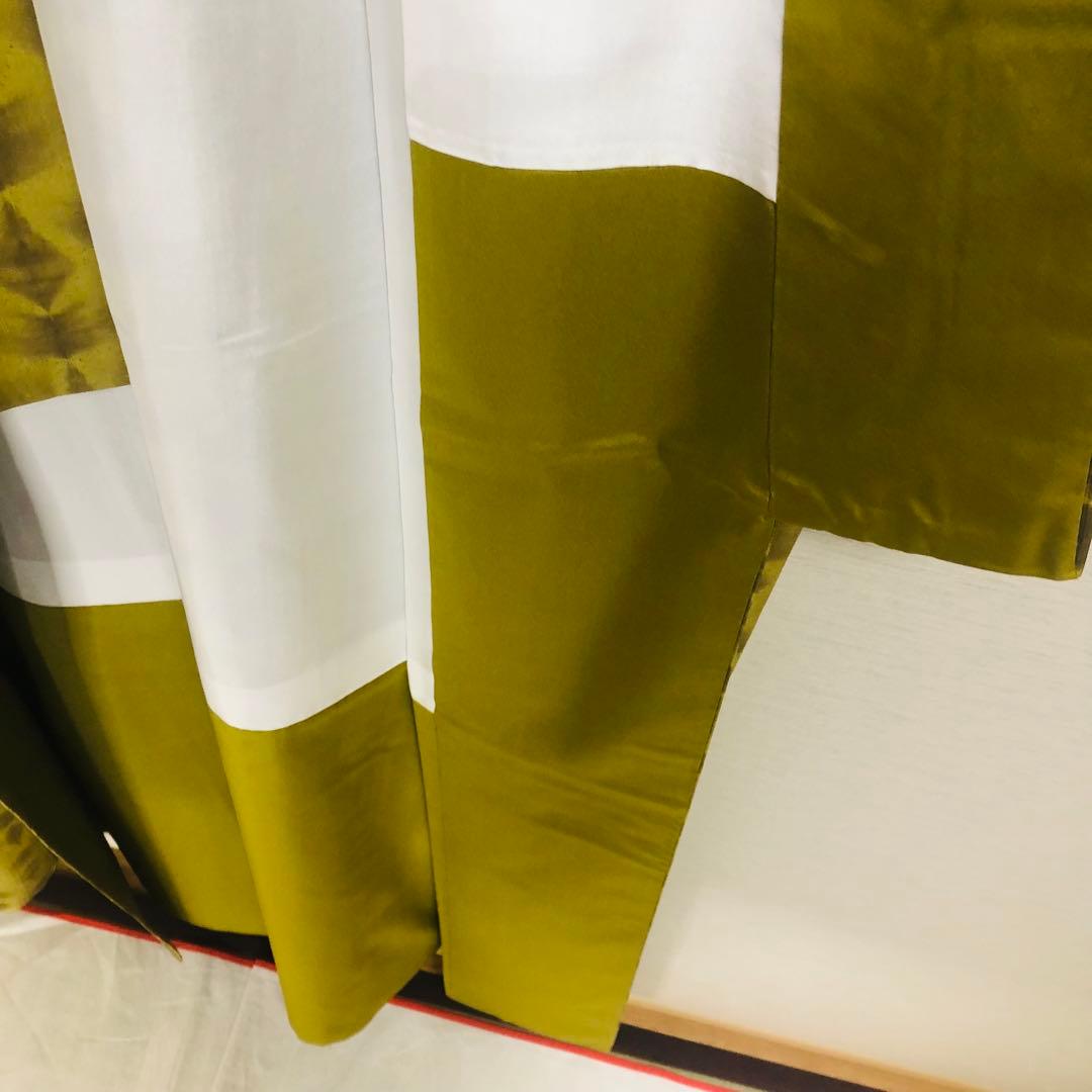 【未使用　トールサイズ】絞　青海紋　作家物　結城紬　袷　裄丈70.5 身丈170