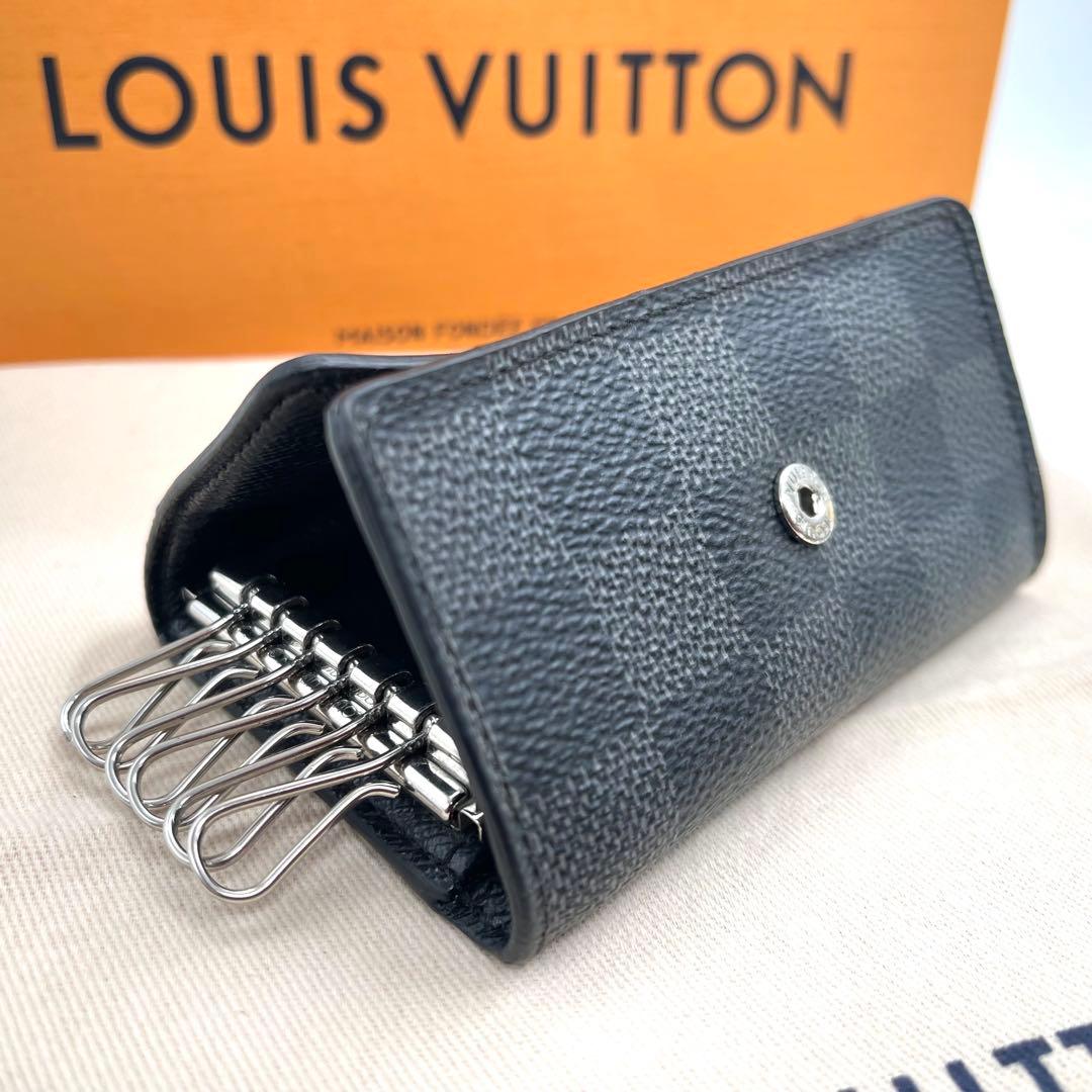 <良品＞ ルイヴィトン ダミエ　グラフィット　キーケース　キーホルダー878