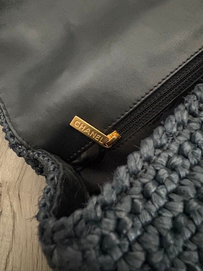 レア⭐︎CHANEL ラフィア素材GOLDチェーンバッグ