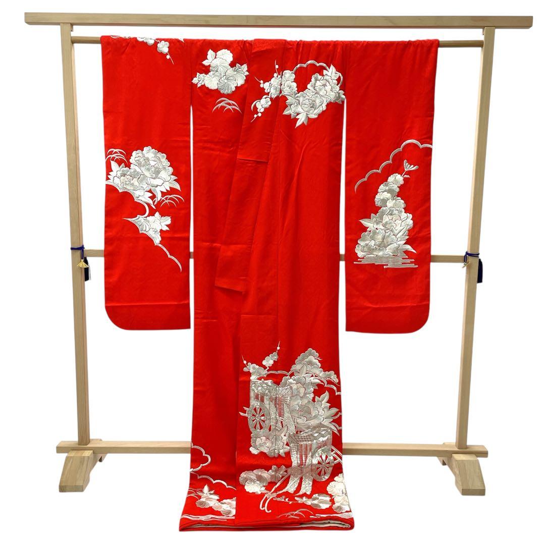 ◎mk-1250　引き振袖　お引きずり　婚礼衣装　銀駒刺繍　　11-28