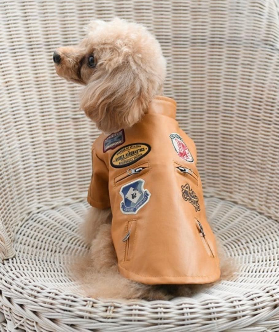 【新品未使用】犬用 ペット用 AVIREX パッチドライダースジャケット FBS