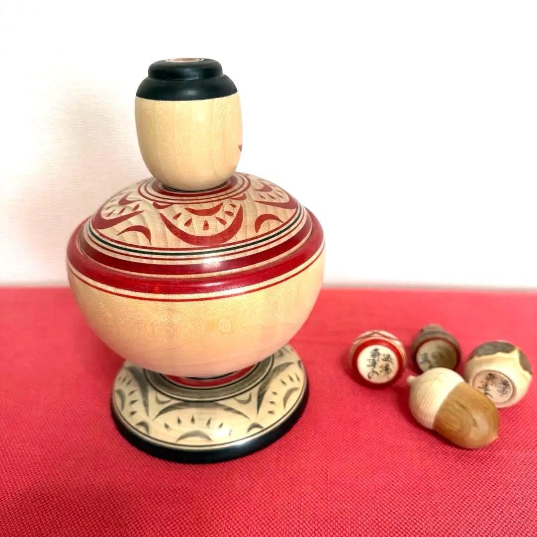 本間直子工人　こけし　小物入れ