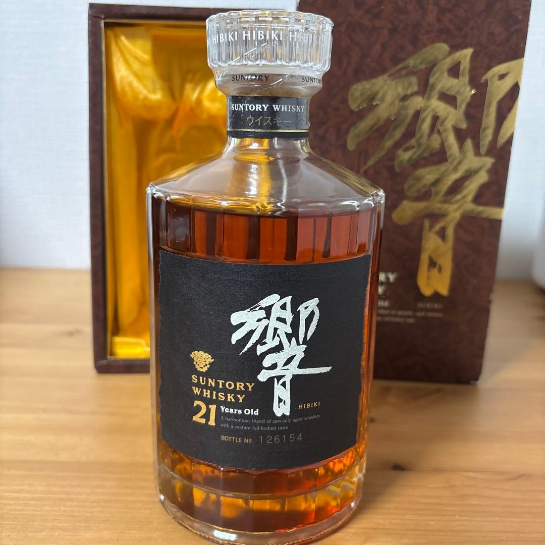 サントリーウイスキー　響21年　旧ボトル　金キャップ　裏ゴールドラベル　箱付き