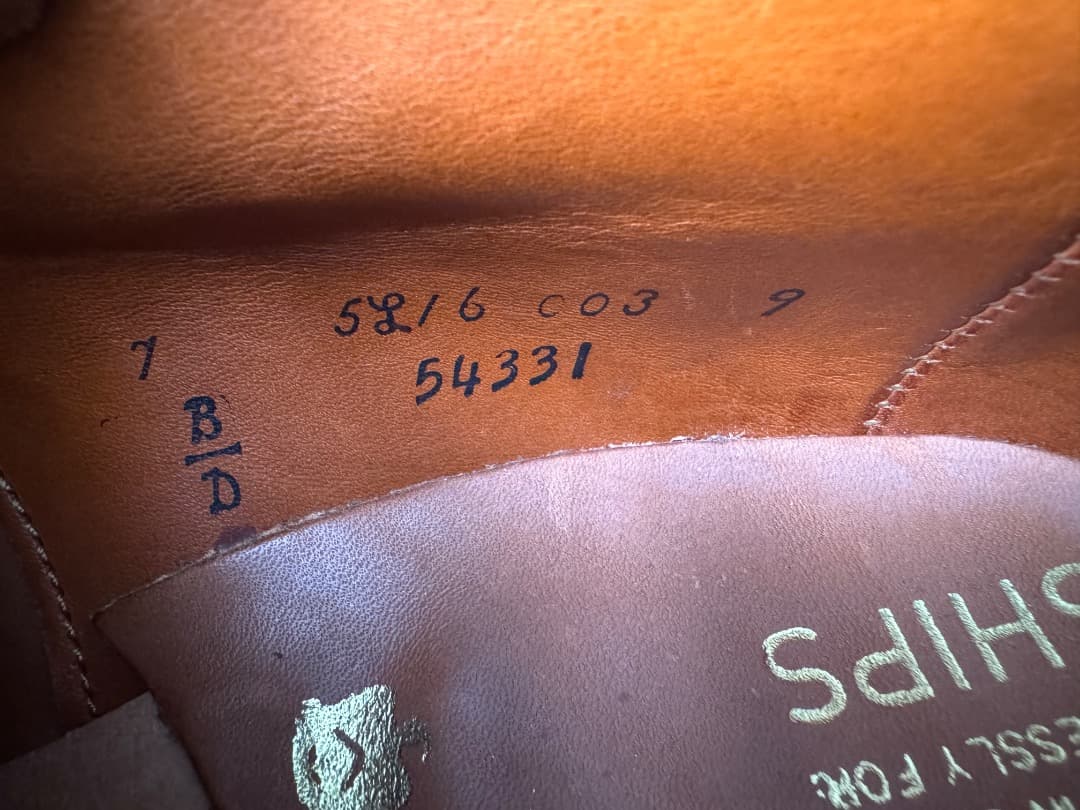 Alden オールデン 54331 Vチップ ブラック・コードバン　7D