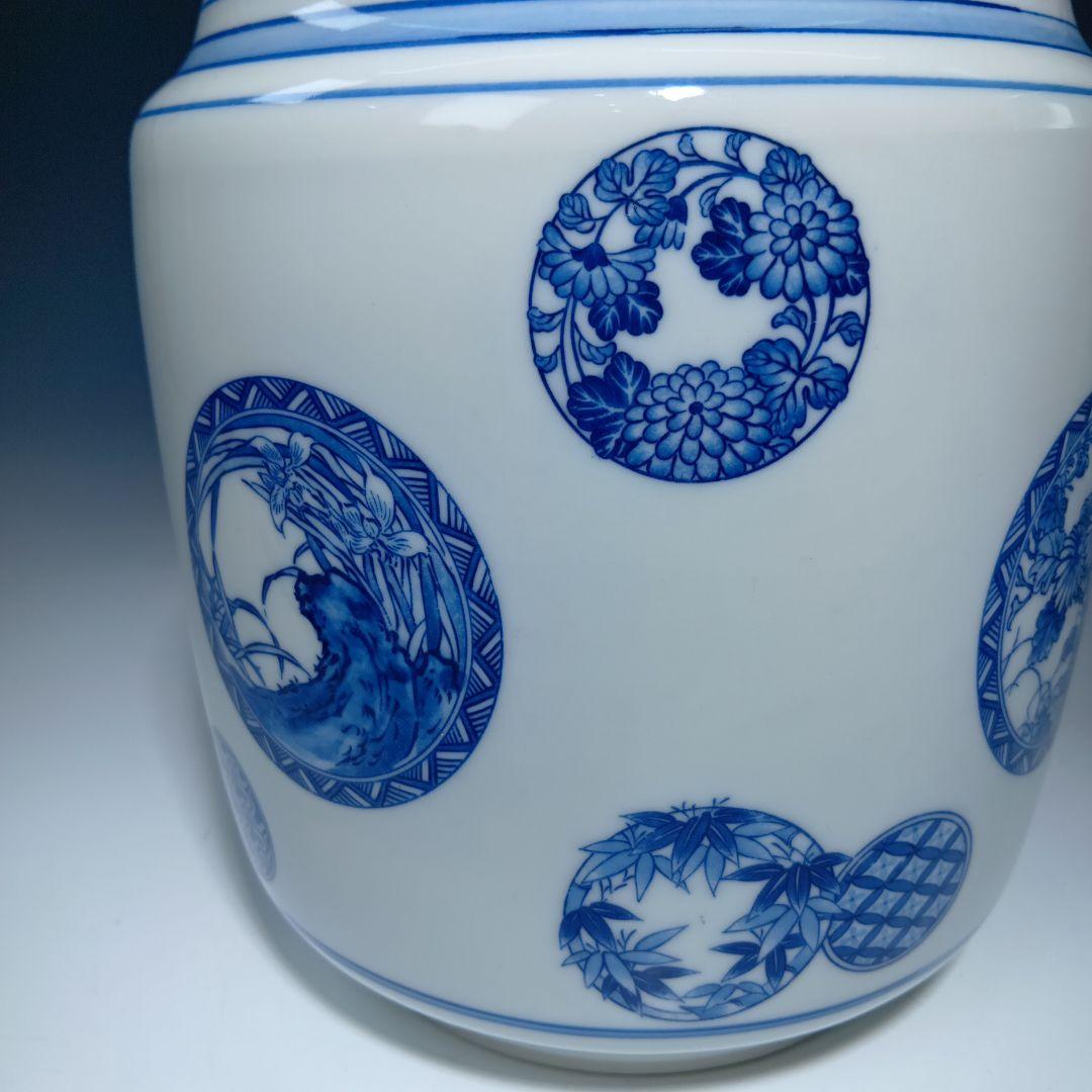 値下げ茶道具　千古窯　染付花丸文皆具一関　 共箱　美品