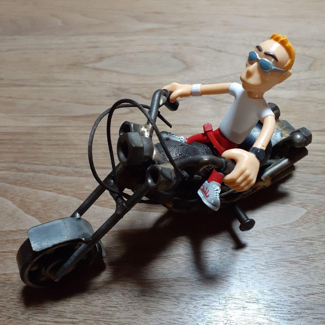 デジタル所さん⭐ハンドメイド メタルバイク アメリカンチョッパー インテリア置物