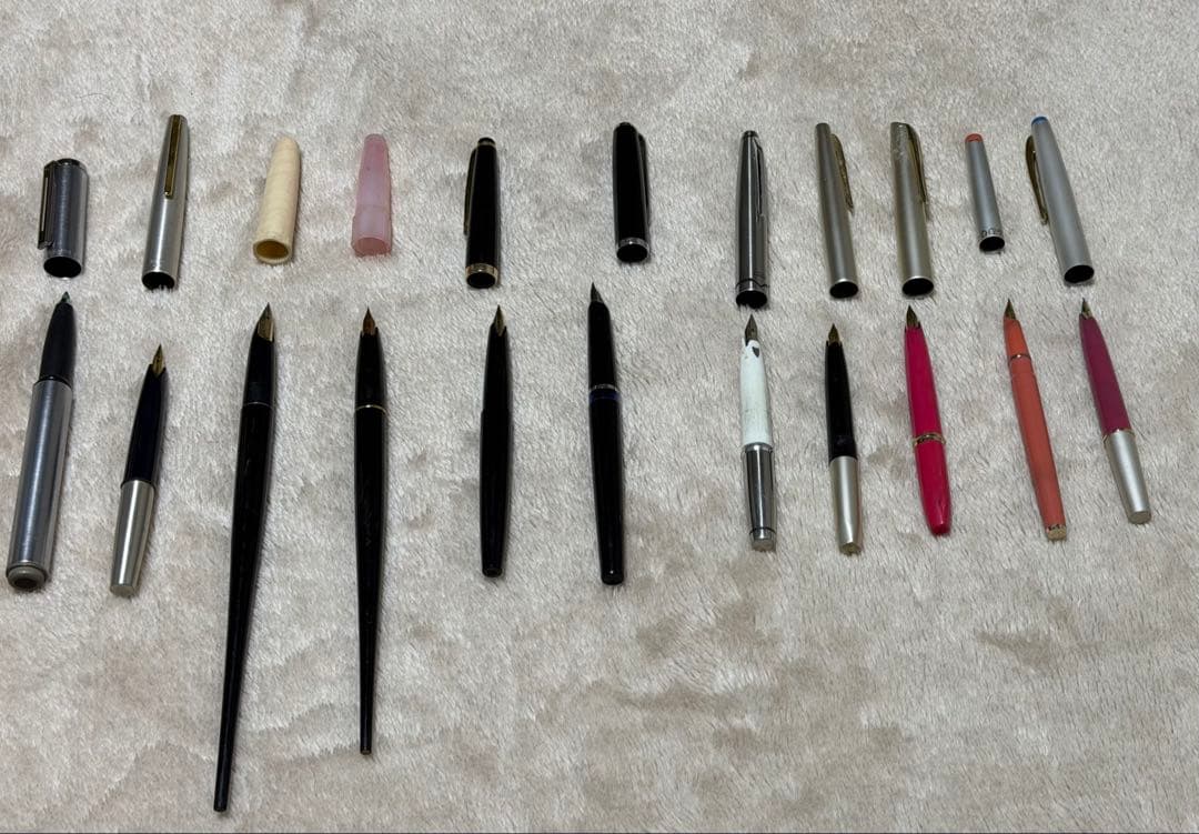 万年筆11本セット：18金2本、14金3本、デスクペン2本、ボールペン1本