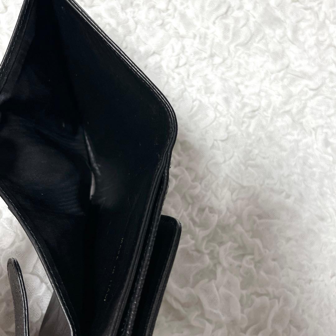 良品✨CHANEL シャネル キャビアスキン 折り財布 ココマーク ブラック