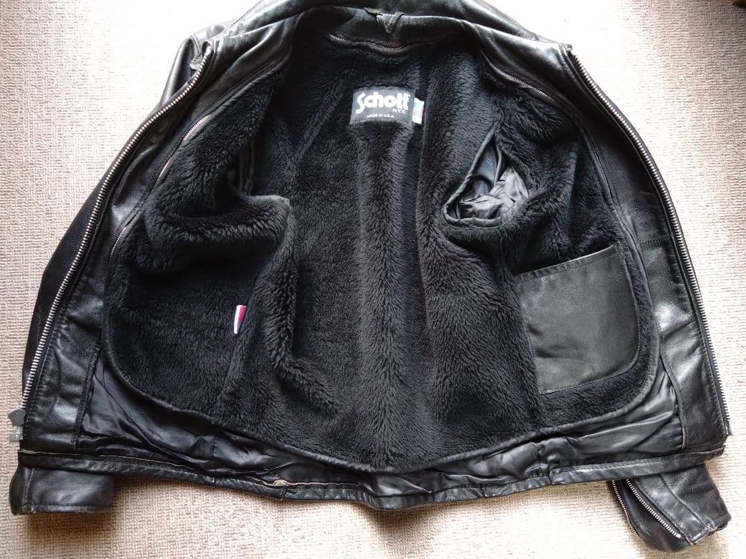 Schott　ライダース　643 ボア付　 90's