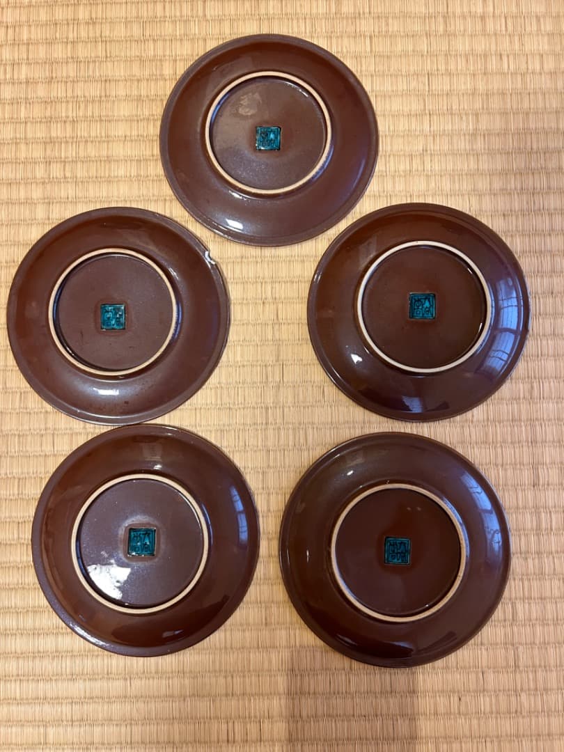 初代徳田八十吉先生の錆地山水銘々皿